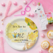 かわいい甘い黄色のハチミツBee One 1 Birthday ペーパープレート (パーティー)