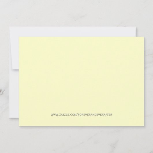 かわいい甘い黄色のベビーシャワー 招待状 (裏面)