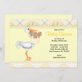 かわいい甘い黄色のベビーシャワー 招待状 (正面/裏面)