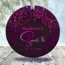 かわいい甘い16ピンクレッドユニコーングリッタードリップ