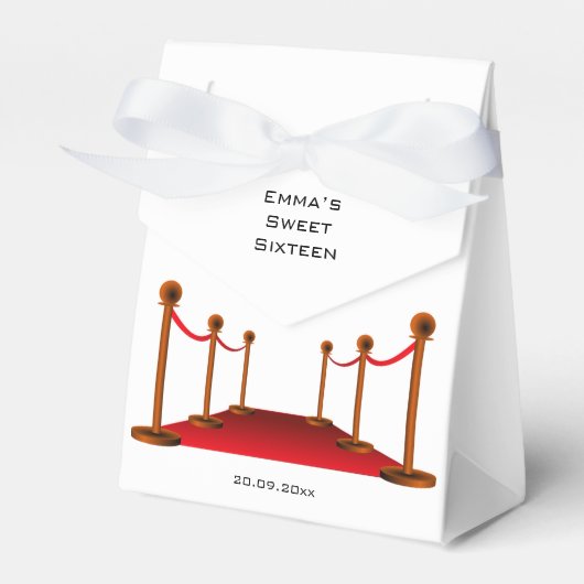 かわいい甘い16白&レッドカーペット誕生日パーティー フェイバーボックス (正面サイド)