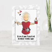 かわいい甘い80誕生日女の子ユーモアのある漫画 カード (正面)