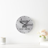 かわいい甘え犬の引用文 ラウンド壁時計 (ホーム)