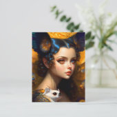 かわいい生き物と女の子、ポストクロッシング ポストカード (スタンド正面)