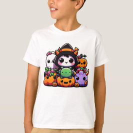 「かわいい生き物のハロウィンの集まり」 Tシャツ