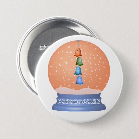 かわいい生き物の漫画の雪のお洒落球体 缶バッジ