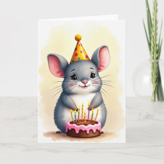 かわいい生き物の誕生日カード カード (正面)