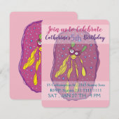 かわいい生き物 , 子供の誕生日招待状 招待状 (正面/裏面)