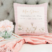 かわいい生まれたばかりのキープサケ誕生統計ピンク写真 クッション