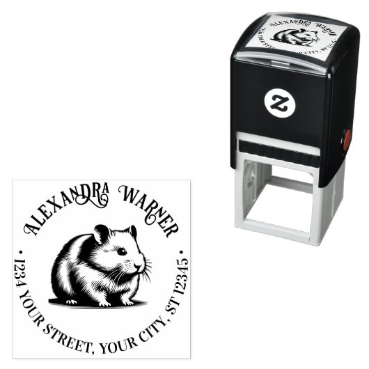 かわいい生意気なハムスターの名前差出人住所 セルフインキングスタンプ (インサイチュ)