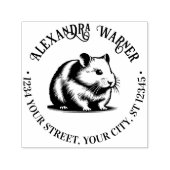 かわいい生意気なハムスターの名前差出人住所 セルフインキングスタンプ (デザイン)