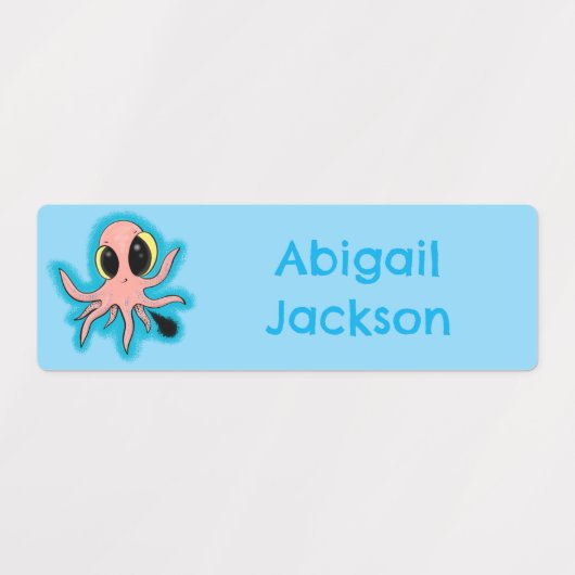 かわいい生意気なベビータコの漫画パーソナライズされた ラベル (デザイン2)