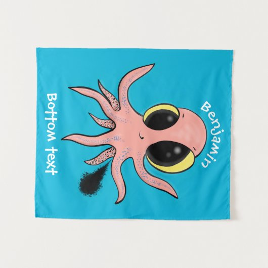 かわいい生意気なベビータコ漫画 タペストリー (正面(横))