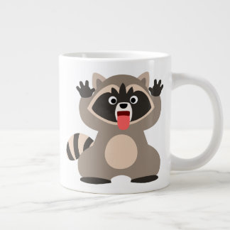 かわいい生意気な漫画のアライグマ ジャンボコーヒーマグカップ
