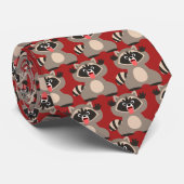 かわいい生意気な漫画のアライグマ ネクタイ (ロール)