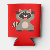 かわいい生意気な漫画のアライグマ 缶クーラー (正面)