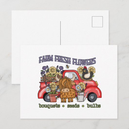 かわいい生花の販売員または花屋 ポストカード (正面/裏面)