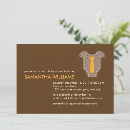 かわいい用品類の男の子のベビーシャワー 招待状 (スタンド正面)