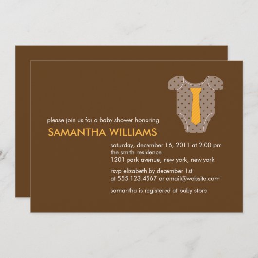 かわいい用品類の男の子のベビーシャワー 招待状 (正面/裏面)