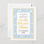 かわいい田舎のシリ―なガチョウの誕生日パーティー ポストカード (正面/裏面)