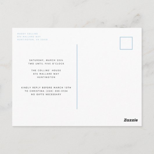 かわいい田舎のシリ―なガチョウの誕生日パーティー ポストカード (裏面)