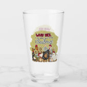 かわいい田舎のチキン愛好家ワードアート タンブラーグラス (正面)