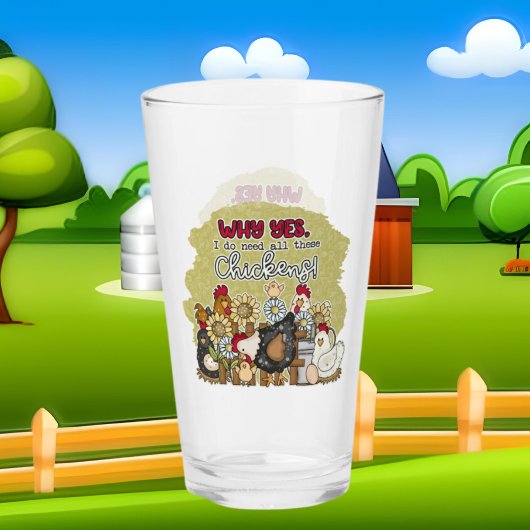 かわいい田舎のチキン愛好家ワードアート タンブラーグラス