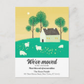 かわいい田舎の家 木 羊 私たちは引っ越しました 案内ポストカード (正面)