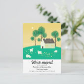 かわいい田舎の家 木 羊 私たちは引っ越しました 案内ポストカード (スタンド正面)