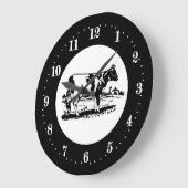 かわいい田舎の牛の恋人の大時計 ラージ壁時計 (傾斜)