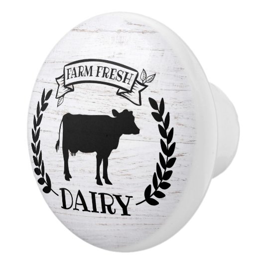 かわいい田舎の牛の農場の新鮮なキッチン セラミックノブ (右)