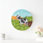 かわいい田舎の牛好きがデコール大時計 ラージ壁時計 (ホーム)