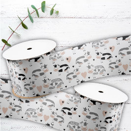 かわいい田舎の牛 サテンリボン