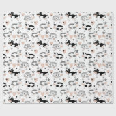 かわいい田舎の牛 ラッピングペーパー (フラット)