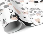 かわいい田舎の牛 ラッピングペーパー (ロールコーナー)