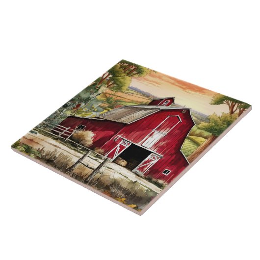 かわいい田舎の納屋の恋人 タイル (側面)