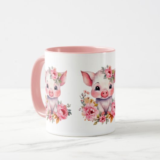 かわいい田舎の豚の恋人 マグカップ (正面左)