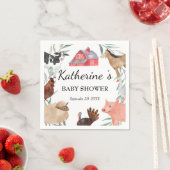 かわいい田舎の赤ちゃんシャワーが農場で スタンダードカクテルナプキン (インサイチュ)