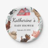 かわいい田舎の赤ちゃんシャワーが農場で ペーパープレート (正面)