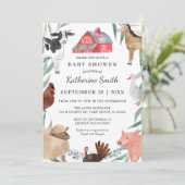 かわいい田舎の赤ちゃんシャワーが農場で 招待状 (スタンド正面)