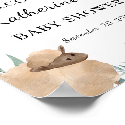 かわいい田舎の赤ちゃんシャワーが農場へようこそ ポスター (角)