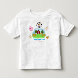 かわいい田舎パーティーの動物たち トドラーTシャツ