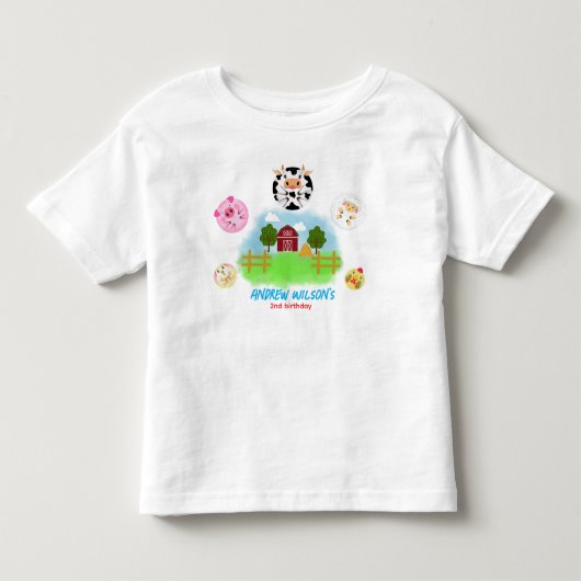 かわいい田舎パーティーの動物たち  トドラーTシャツ (正面)