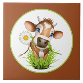 かわいい田舎牛の好きなセラミックタイル タイル
