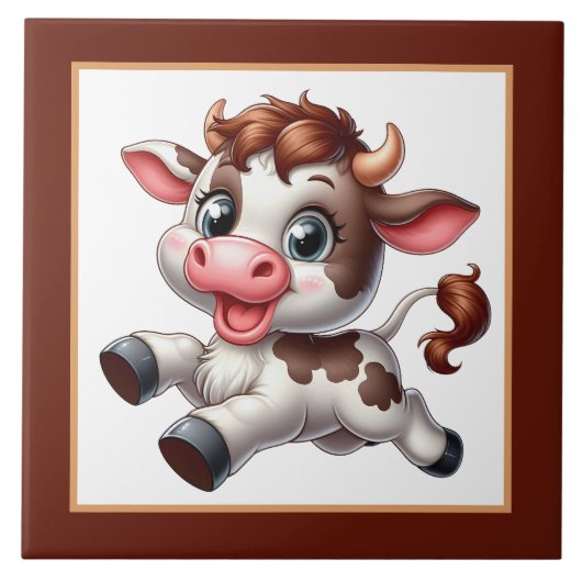 かわいい田舎牛の恋人 タイル (正面)