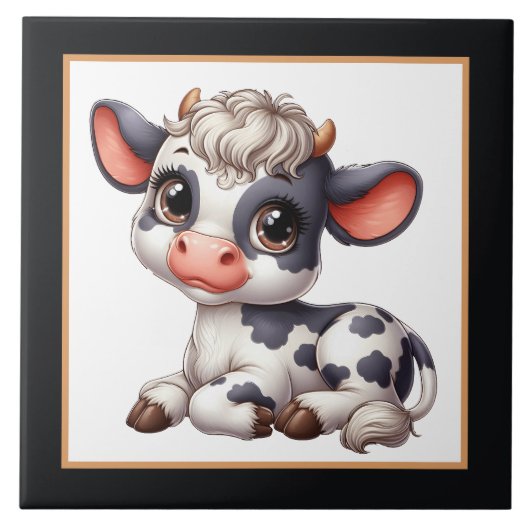 かわいい田舎牛の恋人 タイル (正面)