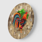 かわいい田舎鶏の動物大時計 ラージ壁時計 (傾斜)