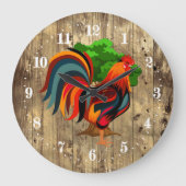 かわいい田舎鶏の動物大時計 ラージ壁時計 (正面)