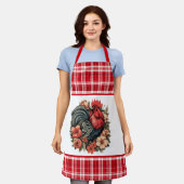 かわいい田舎鶏の愛好家のキッチン エプロン (着用した状態)
