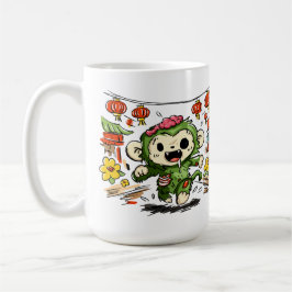 かわいい申年のお正月 コーヒーマグカップ